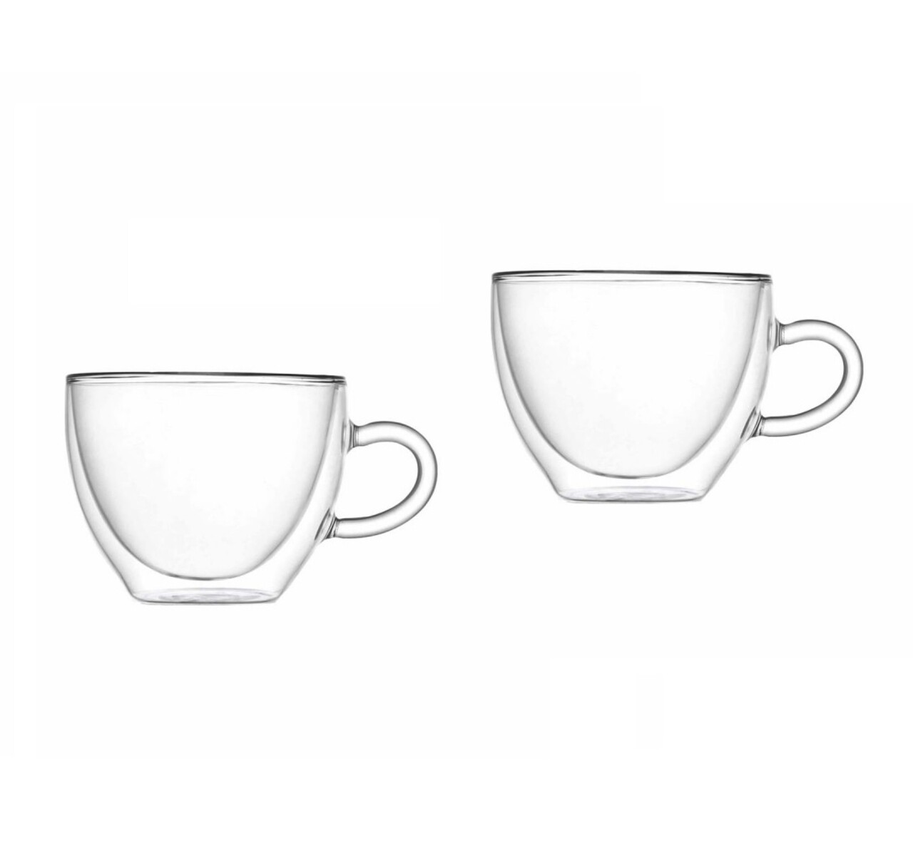 Set 2 cesti cu perete dublu Cappuccino, Brandani, 320 ml, 10.5x8 cm, sticla - imagine 3